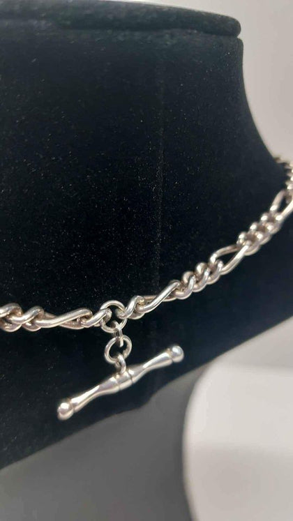 925 Sterling Silver 3-In-1 Figaro Chain Necklace - 31.26 Grams - 20