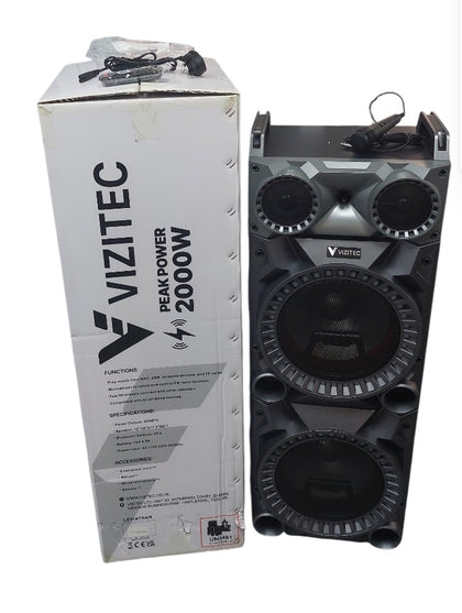 Vizitec Leviathan Bluetooth Speaker 2000w Includes Microphone and remote Boxed New