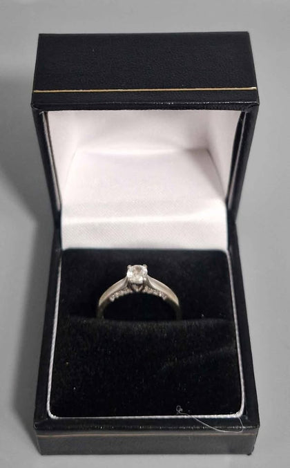 18CT White Gold Forever Diamond Engagement Ring HM 3.4G Size N