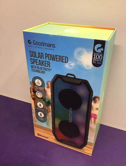 **SEALED** Goodmans Solar Powered Bluetooth Speaker.