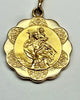 9ct yellow gold St. Christopher pendant with 22" chain