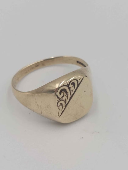 (9ct Hallmarked&Tested), Gold Signet Ring, 2.9g, Size Q