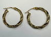 9ct Gold Twisted Patterned Hoop Earrings