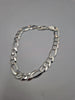 925 Sterling Silver 3-in-1 Figaro Bracelet - 7mm Wide - 8.5" Long - 10.6 Grams **BRAND NEW**