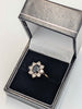 9ct Yellow Gold Cubic Zirconia And Sapphire Cluster Ring - 2.63 Grams - Size R