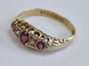 18ct gold Ring red and clear stones size S