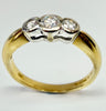 18ct yellow gold three stone diamond ring size O