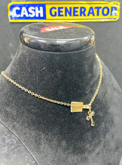 9ct Gold Chain and Cross Pendant 4.1g 20