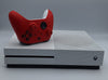 Microsoft xbox One S 1TB white gaming console with 1 x red controller and all leads unboxed
