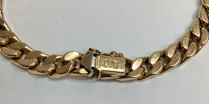 9ct yellow gold curb bracelet 8.5