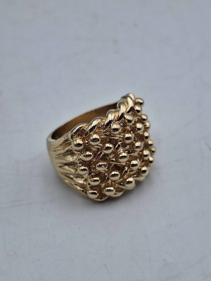9ct Yellow Gold Mens Multi Row Keeper Knuckle Ring - 36.01 Grams - Size W