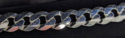 925 SILVER HALLMARKED, THICK CURBED CHAIN, 8