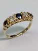18ct Gold Diamond & Black Stone Ring - Size J