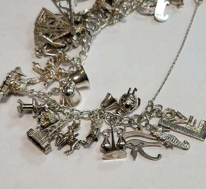 925 Silver Charm Bracelet - approx 7