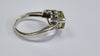 9CT WHITE GOLD PERIDOT &DIAMOND RING SIZE N
