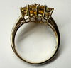 9ct gold orange fire flower ring size U