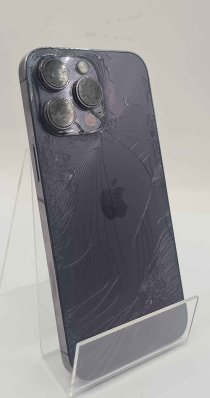 Apple iPhone 14 Pro Max, 128GB, Purple, 84% Battery Health (SMASHED BACK), Unboxed