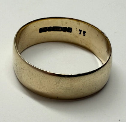 9CT GOLD BAND RING SIZE R