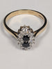 9ct Gold Ring With Black Stones - Size V