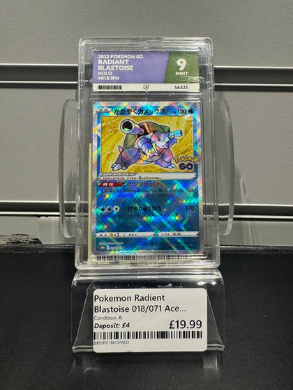 Pokemon Radient Blastoise 018/071 Ace Grading 9