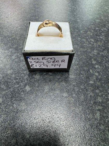 Gold ring **9ct** **Size R** **2.56 Grams** **Hallmarked**