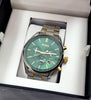 NEW HUGO BOSS 1513878 MEN'S STAINLESS STEEL TWO-TONE STRAP & GREEN DIAL 44MM
