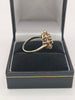 9k Hallmarked gold ring , red stone flower - 3.7 grams size o