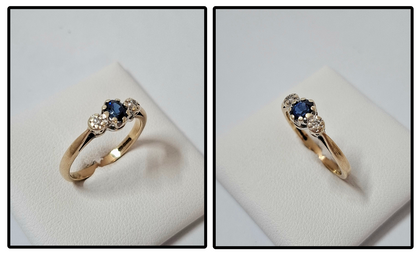 9 Carat Gold Ring Size N With Diamonds