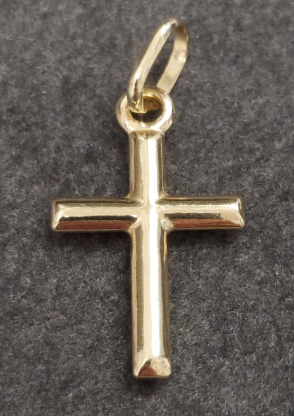 14ct Yellow Gold Small Hollow Cross Pendant