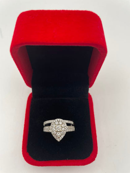 18ct white gold diamond bridal ring set