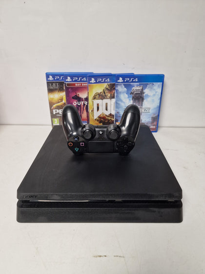 Sony PlayStation 4 Slim 500GB Console & 4 Games