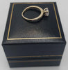 9ct yellow gold engagement ring with white stones 1.6g Boxed size K hallmarked
