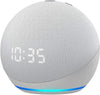 Amazon Echo Dot 4th Gen with Clock - Glacier White