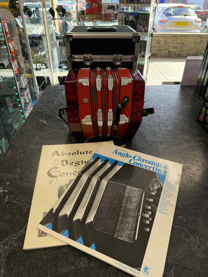 20 Buttons Accordion Concertina Musical Instrument Red