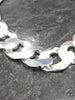 925 HALLMARKED SILVER STERLING, Square Curb Chain Plain Chunky with lobster lock, 8", 32.1G, !NEW!