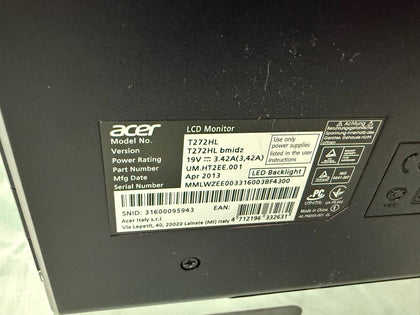 Acer T272HLbmidz - LCD Monitor - 27