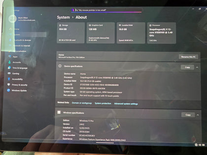 surface pro 11th gen 1tb ssd 16gb