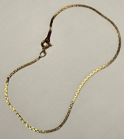9CT Gold Snake Chain Anklet/Ankle Chain 9.5”