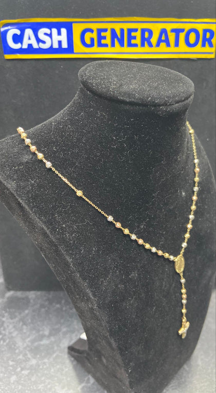 14ct Gold 2 Colour Rosemary Beads Necklace 6.33g 18