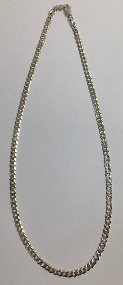 Silver Curb Chain 20”