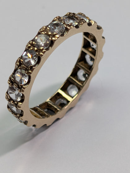 9ct Gold  Jagged Cz Ring