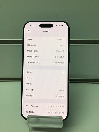Apple iPhone 17 (Black) - 256GB Storage