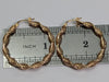 9ct gold textured twist hoop earrings