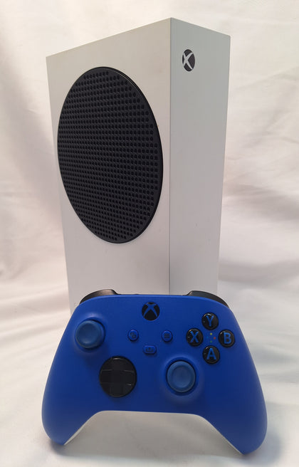 Microsoft Xbox Series S 512GB Console with 1 x blue controller and leads unboxed