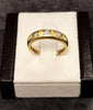 9ct Yellow Gold Clear & Yellow Stones Eternity Ring Size -O