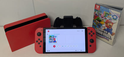 Nintendo Switch OLED Console Red & Super Mario Wonder