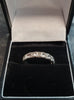 9ct White Gold Ring with Clear Stones - Size K