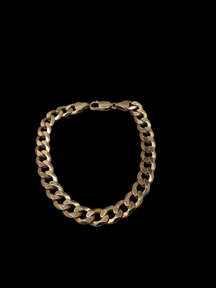 9CT Yellow Gold Curb Bracelet - 8