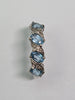 9ct White Gold Diamond & Blue Stone Ring - Size M