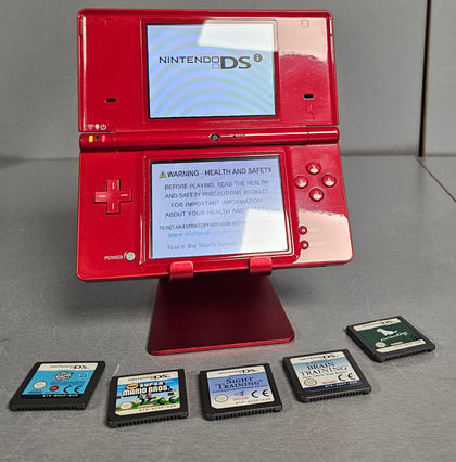 Nintendo DSi Console, Red + 5 Unboxed DS Games